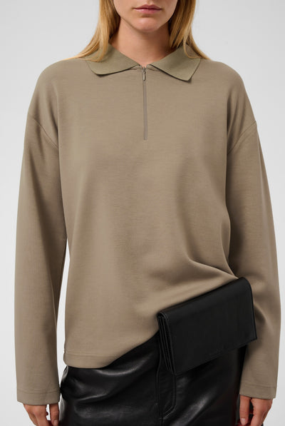 SLMarigold Polo Sweatshirt Walnut - 181112 - 30409473 Thumbnail