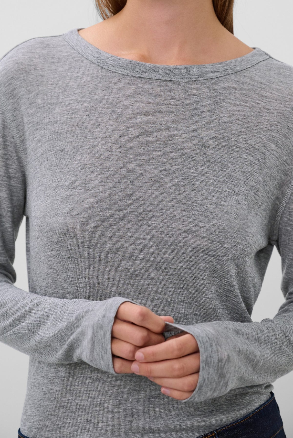 SLInana Crew-Neck Grey Melange - 303161 - 30409483