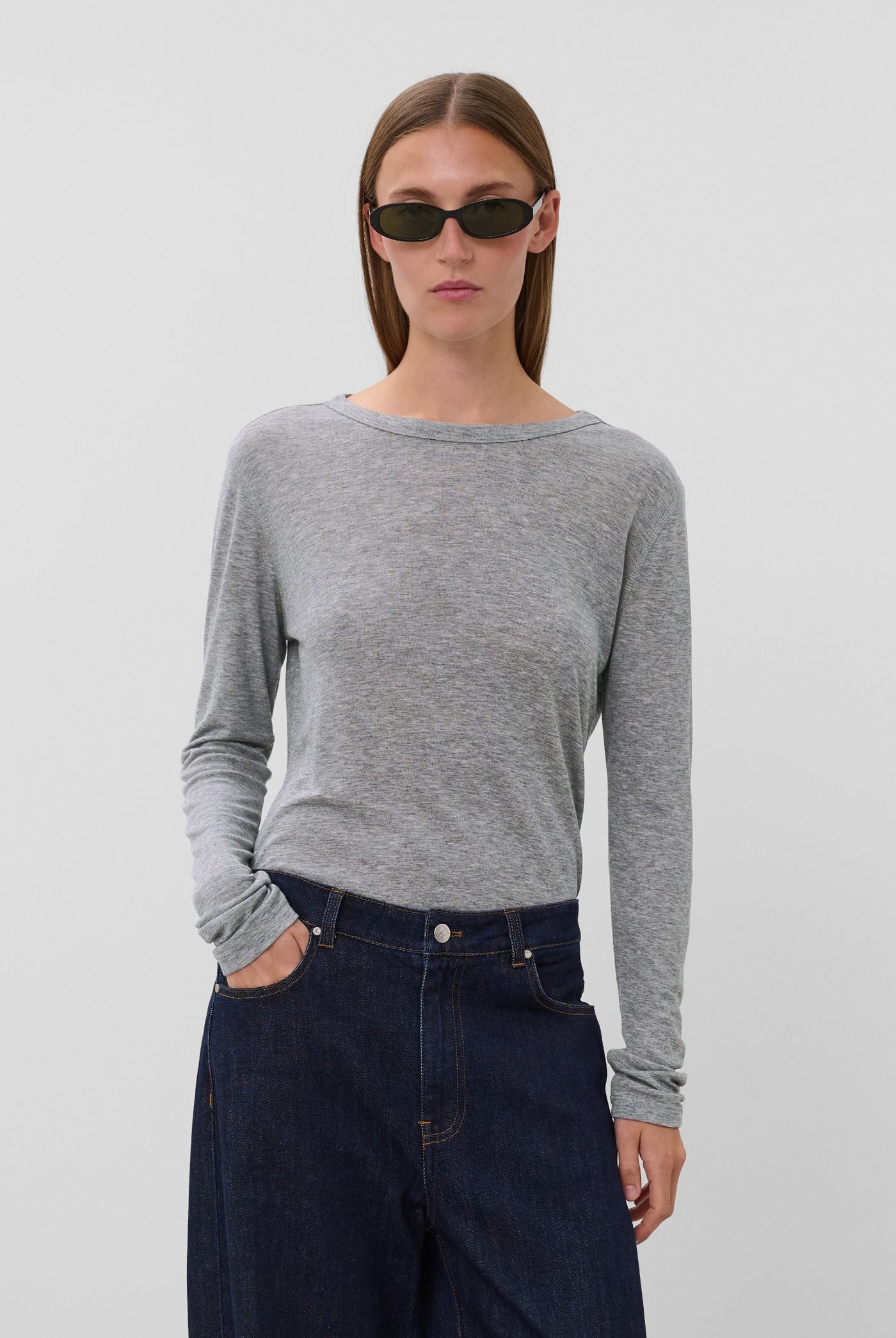 SLInana Crew-Neck Grey Melange - 303161 - 30409483