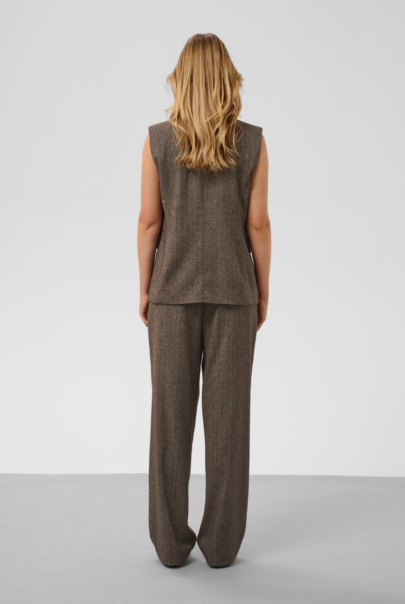 SLKango Waistcoat Ganache herringbone - 305270 - 30409490