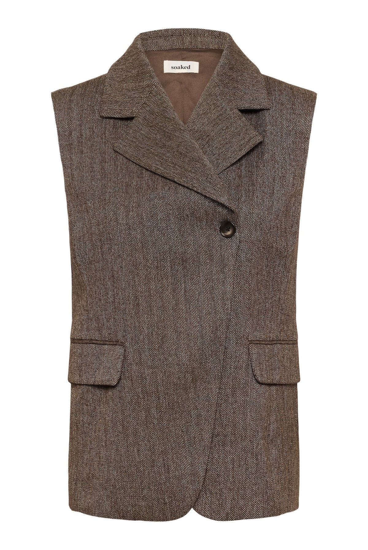 SLKango Waistcoat Ganache herringbone - 305270 - 30409490