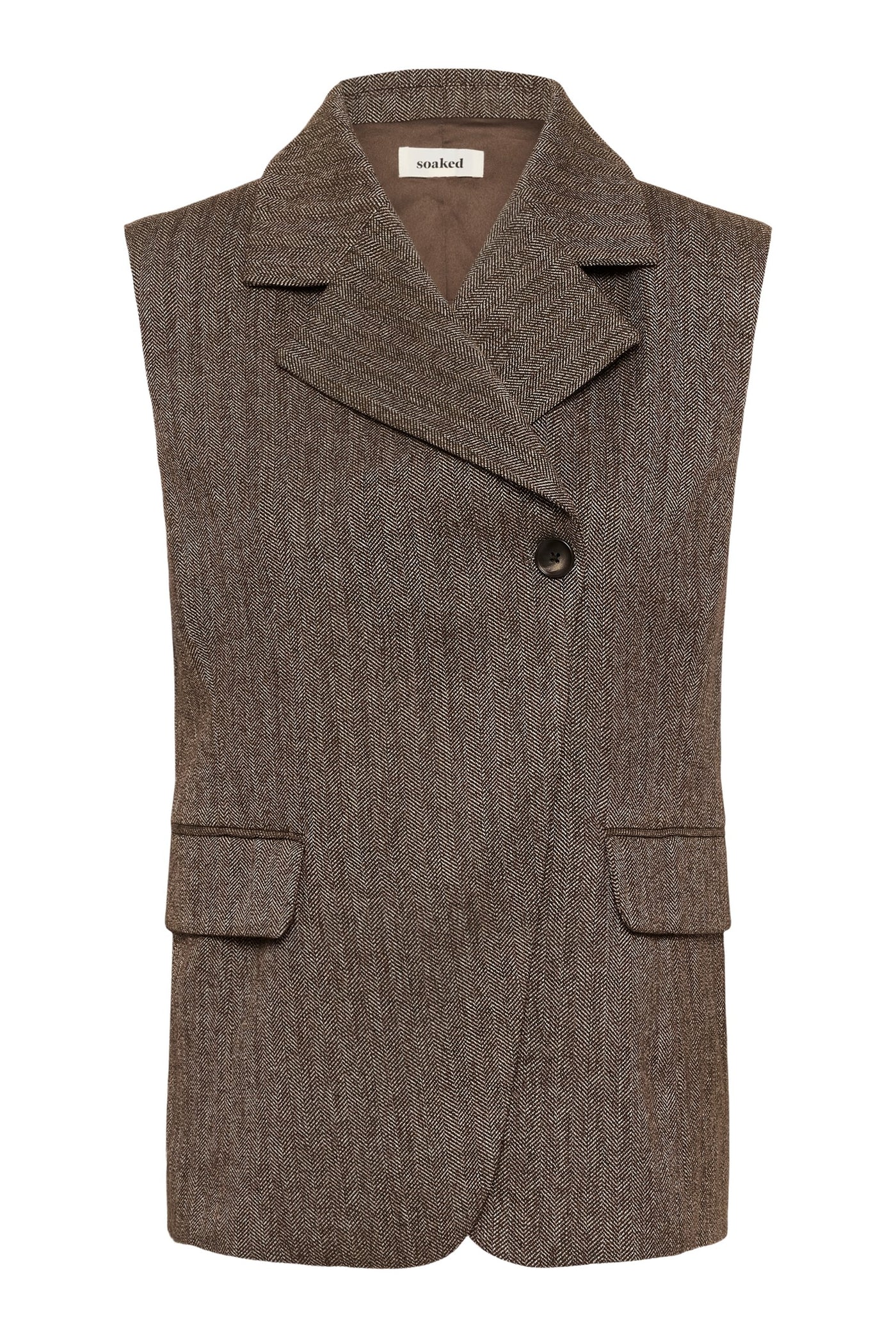 SLKango Waistcoat Ganache herringbone - 305270 - 30409490