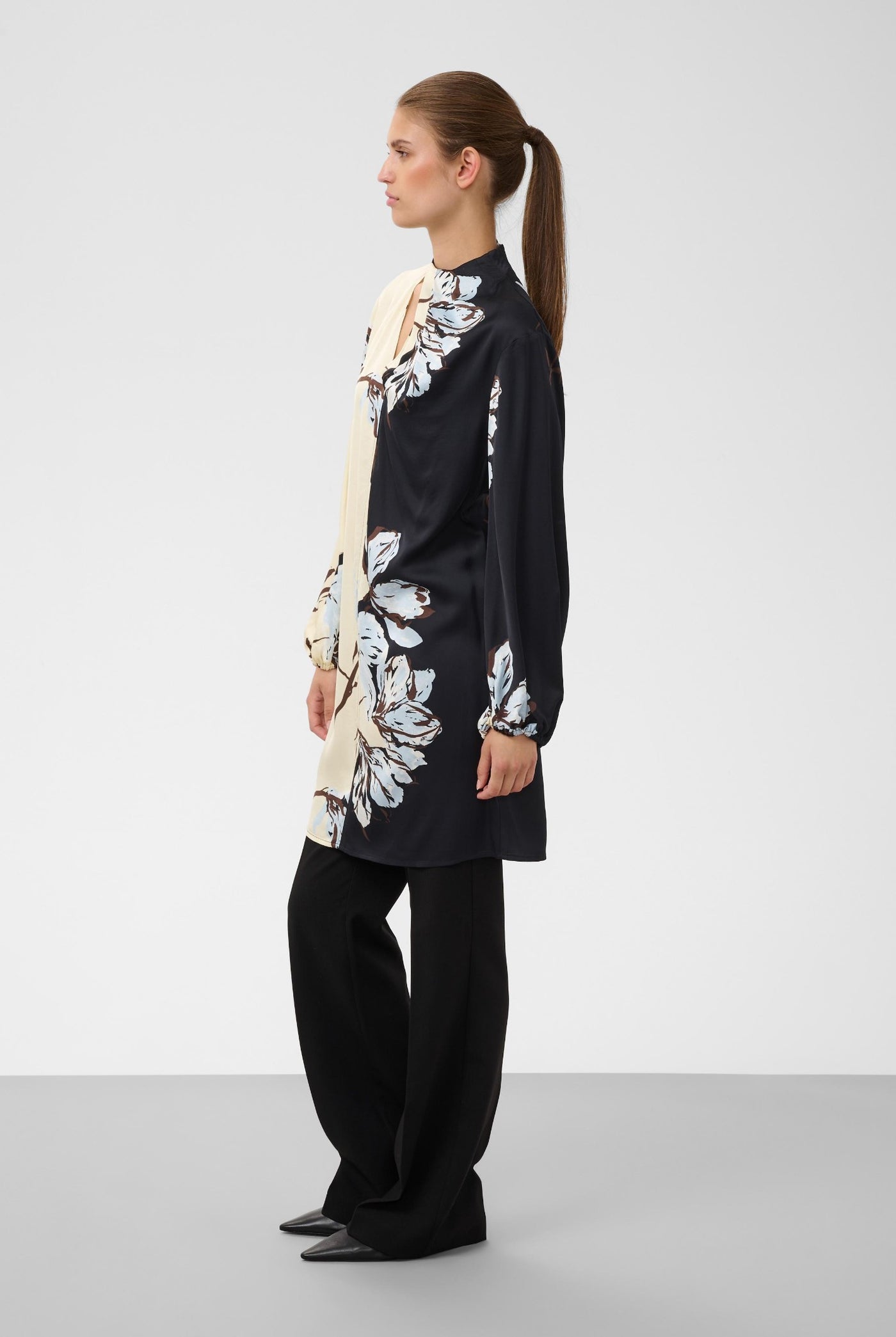 SLCinna Dress Short Pistachio and Black Floral - 3 - 30409546