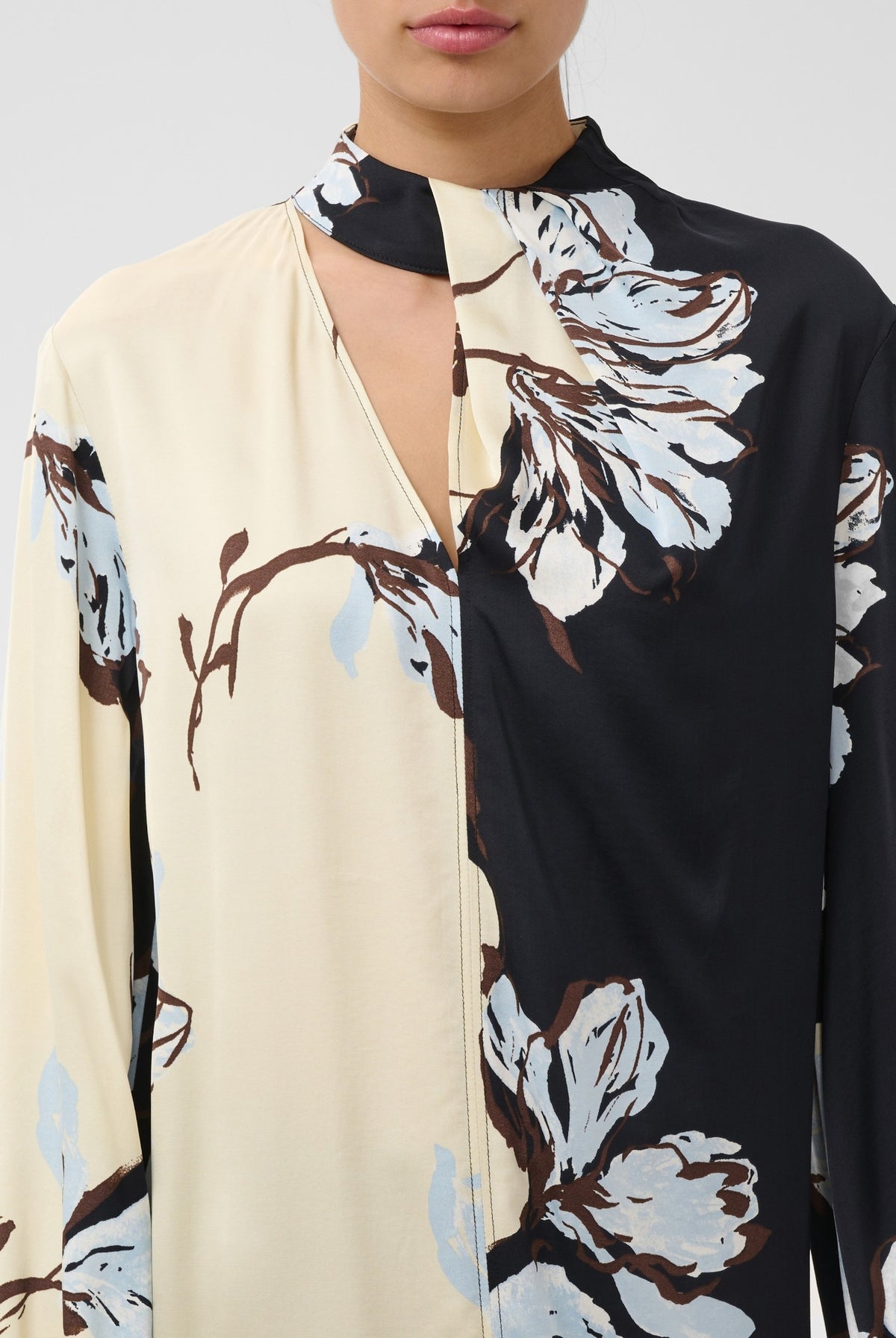 SLCinna Dress Short Pistachio and Black Floral - 3 - 30409546