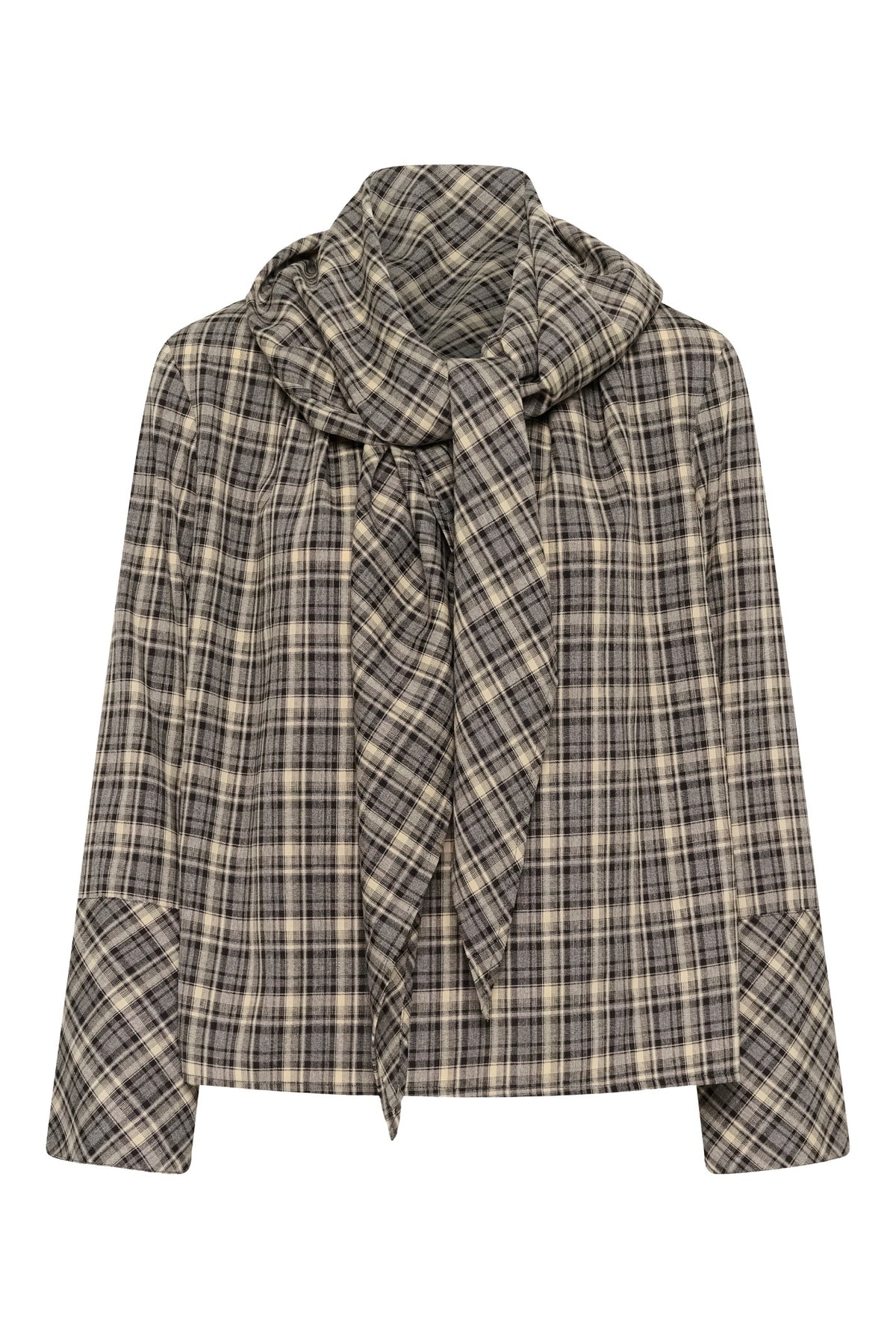 SLShiba Blouse Black and Cream Check - 305395 - 30409608