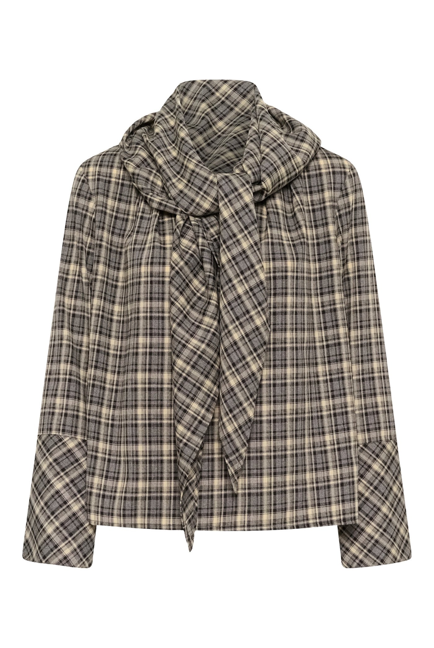 SLShiba Blouse Black and Cream Check - 305395 - 30409608