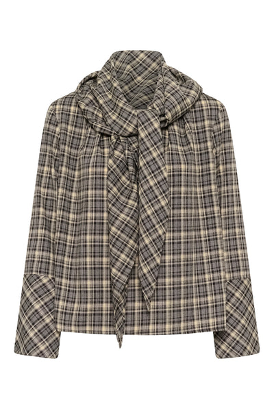 SLShiba Blouse Black and Cream Check - 305395 - 30409608 Thumbnail