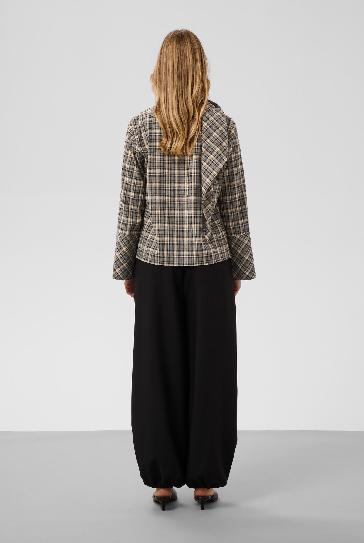SLShiba Blouse Black and Cream Check - 305395 - 30409608