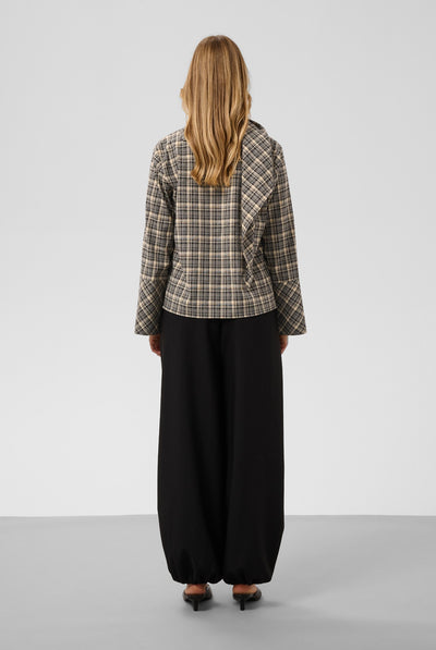 SLShiba Blouse Black and Cream Check - 305395 - 30409608 Thumbnail