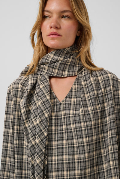 SLShiba Blouse Black and Cream Check - 305395 - 30409608 Thumbnail