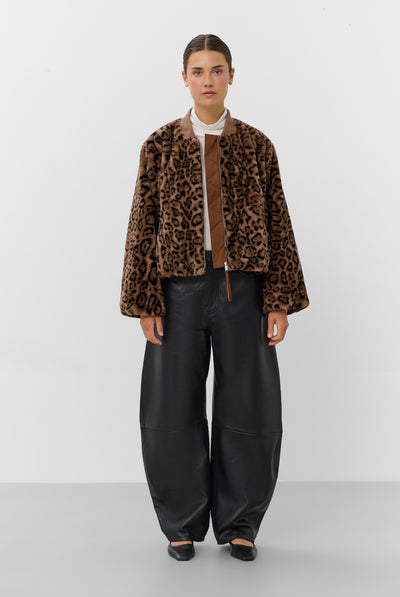 SLLeona Estacia Bomber Jacket Portabella Leopard Pattern - 3 - 30409649 Thumbnail