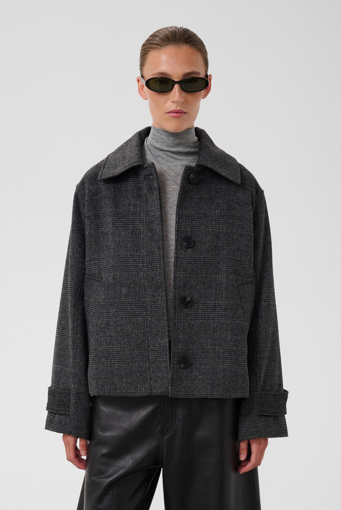 SLMaka Akeleje Jacket Grey Melange Check - 305405 - 30409650