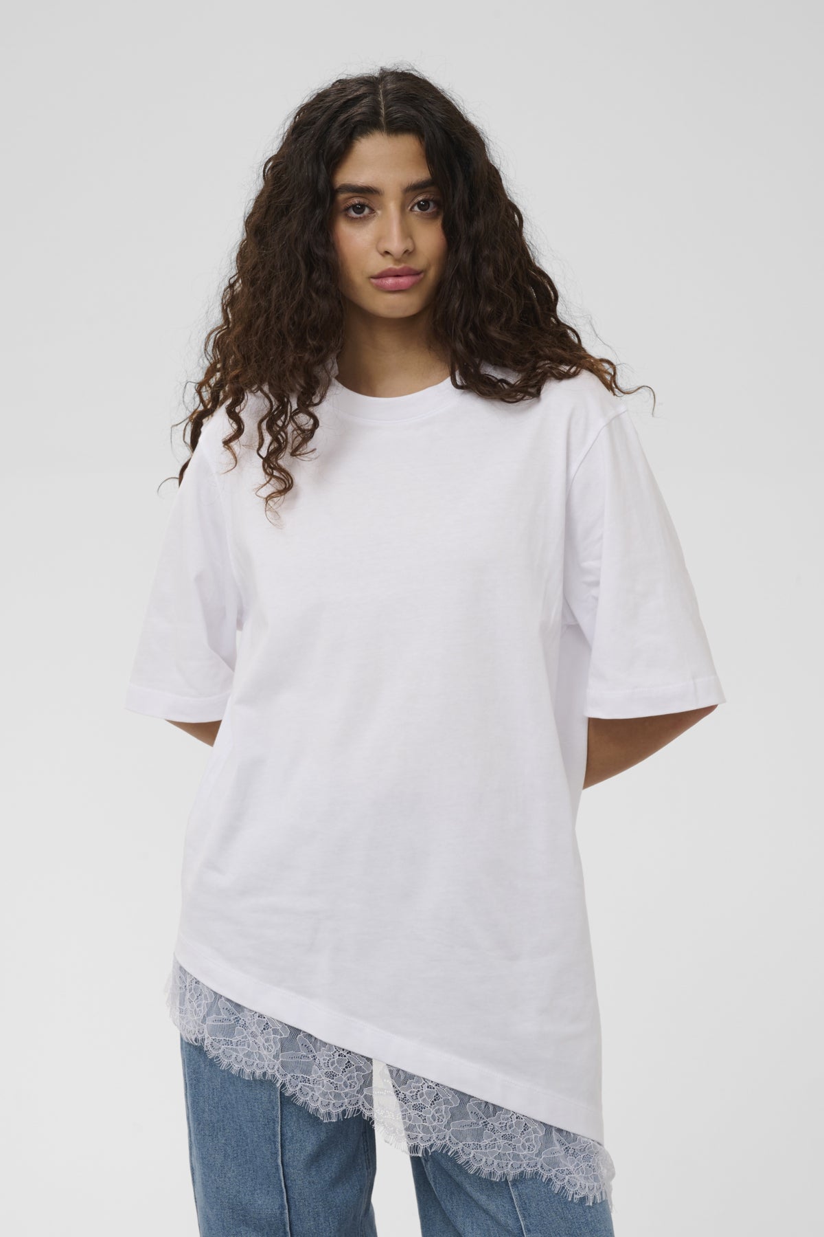 SLJina Lace Tee Bright White - 110601 - 30409760