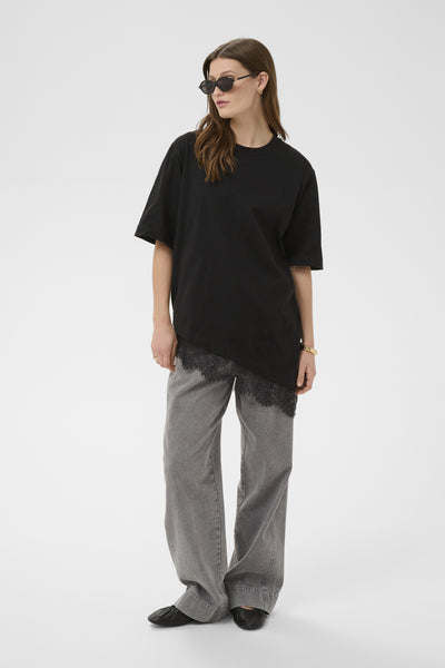 SLJina Lace Tee Black - 194008 - 30409760 Thumbnail