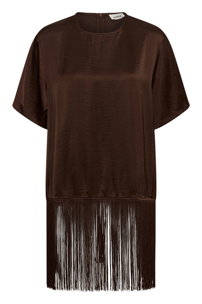 SLVerona Fringe Blouse Chocolate Brown - 190912 - 30410027 Thumbnail