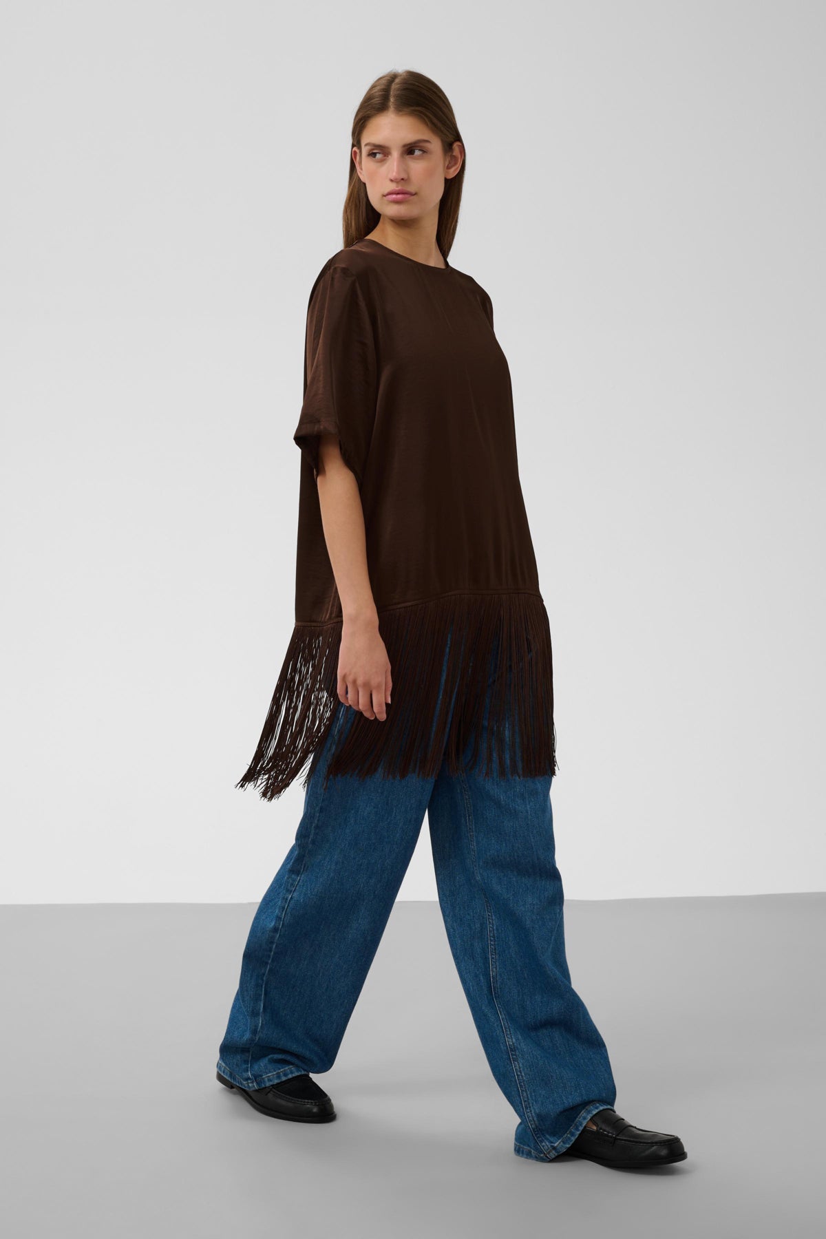 SLVerona Fringe Blouse Chocolate Brown - 190912 - 30410027