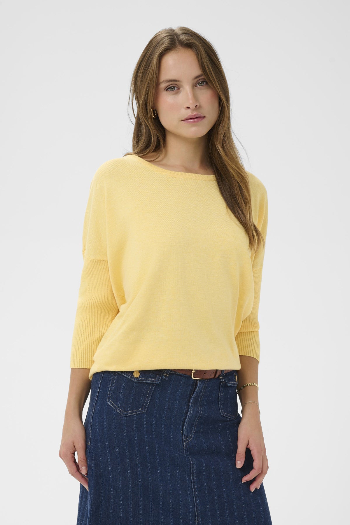 A2561, MilaSZ R-Neck Pullover Lemon Drop Melange - 1207361 - 30500003