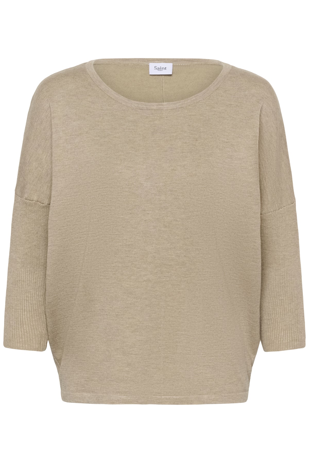 A2561, MilaSZ R-Neck Pullover Greige Melange - 1611091 - 30500003