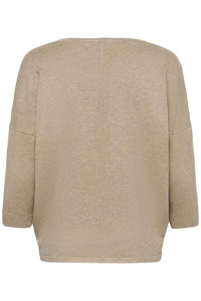 A2561, MilaSZ R-Neck Pullover Greige Melange - 1611091 - 30500003 Thumbnail