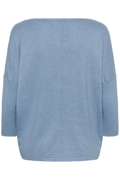 A2561, MilaSZ R-Neck Pullover Blue Shadow Melange - 30500003 Thumbnail