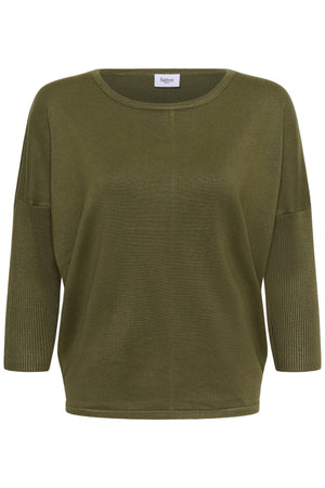 A2561, MilaSZ R-Neck Pullover Four Leaf Clover Melange - 180 - 30500003