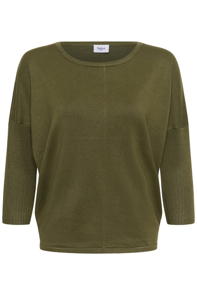 A2561, MilaSZ R-Neck Pullover Four Leaf Clover Melange - 180 - 30500003 Thumbnail