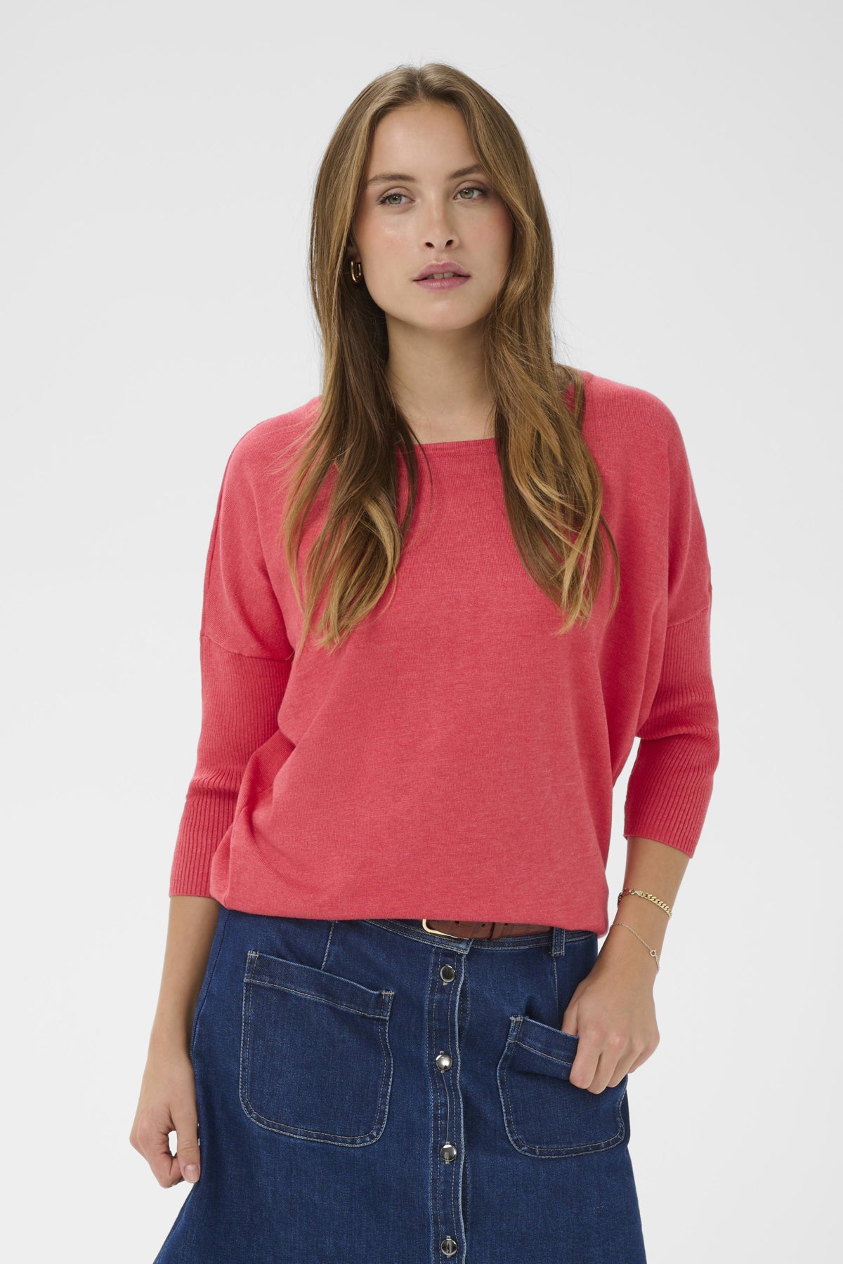 A2561, MilaSZ R-Neck Pullover Honeysuckle Melange - 1821201 - 30500003