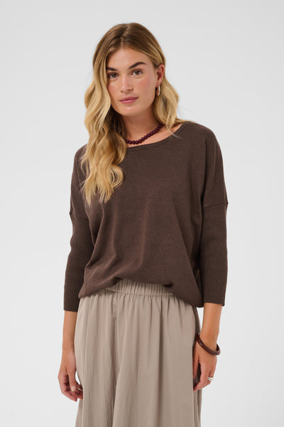 A2561, MilaSZ R-Neck Pullover Bracken Melange - 1910151 - 30500003 Thumbnail