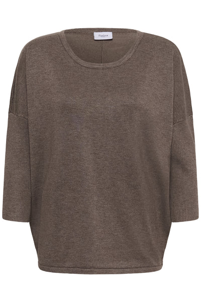 A2561, MilaSZ R-Neck Pullover Mink Melange - 1914301 - 30500003 Thumbnail