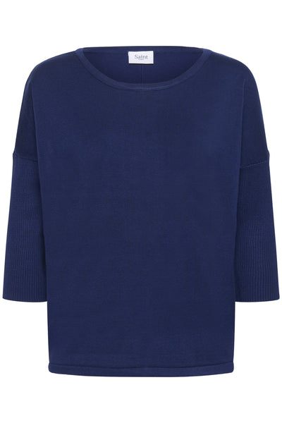 A2561, MilaSZ R-Neck Pullover Navy Peony - 194029 - 30500003 Thumbnail