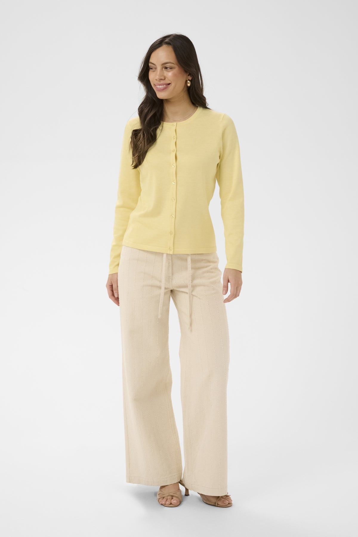 A8661, MilaSZ R-Neck Cardigan Pineapple Slice Melange - 1207 - 30500005