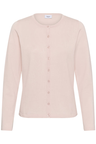 A8661, MilaSZ R-Neck Cardigan Chalk Pink - 131904 - 30500005 Thumbnail