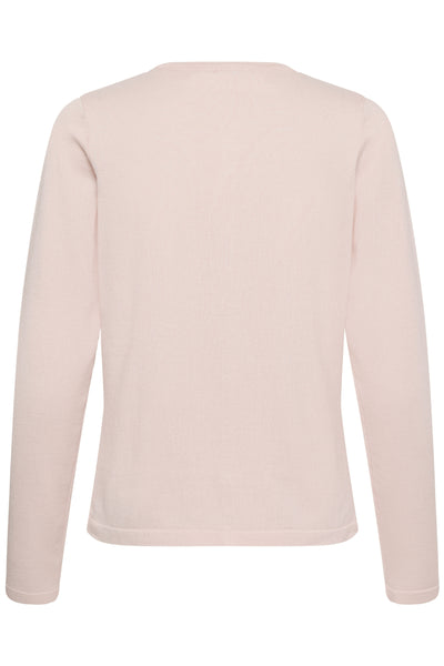 A8661, MilaSZ R-Neck Cardigan Chalk Pink - 131904 - 30500005 Thumbnail