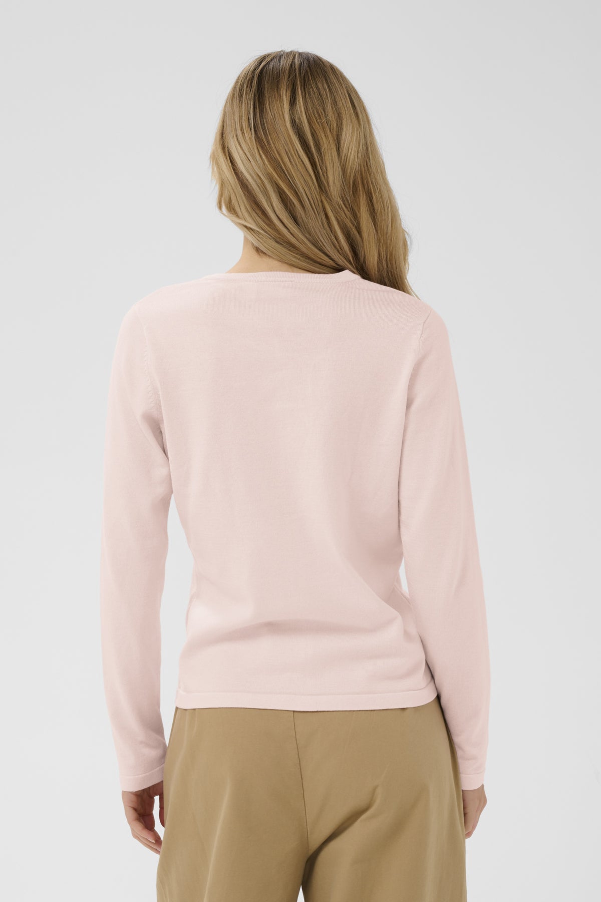 A8661, MilaSZ R-Neck Cardigan Chalk Pink - 131904 - 30500005