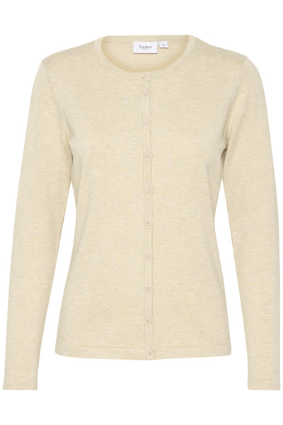 A8661, MilaSZ R-Neck Cardigan Jojoba Melange - 30500005 Thumbnail