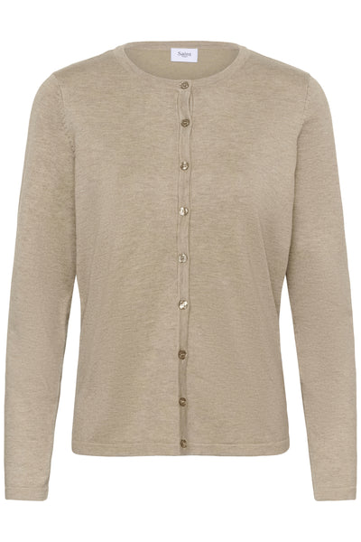A8661, MilaSZ R-Neck Cardigan Greige Melange - 1611091 - 30500005 Thumbnail