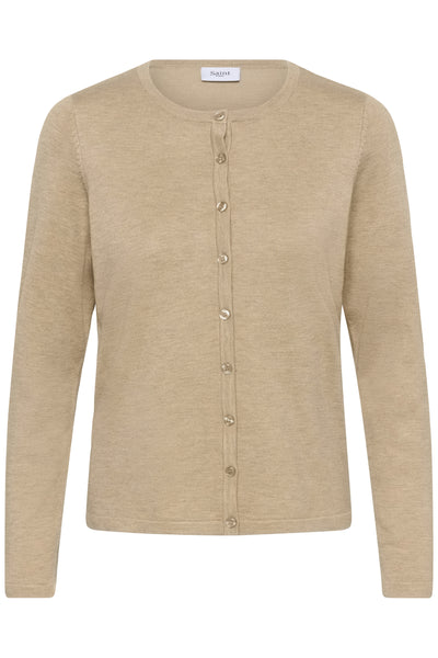 A8661, MilaSZ R-Neck Cardigan Amphora Melange - 30500005 Thumbnail