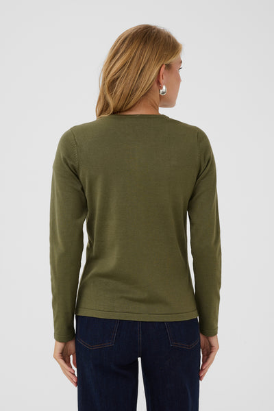 A8661, MilaSZ R-Neck Cardigan Four Leaf Clover Melange - 180 - 30500005 Thumbnail
