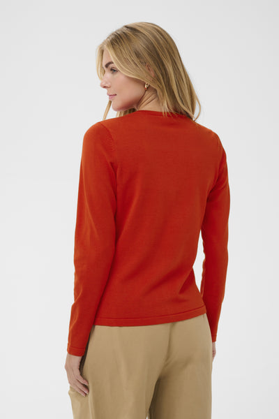 A8661, MilaSZ R-Neck Cardigan Valiant Poppy - 181549 - 30500005 Thumbnail
