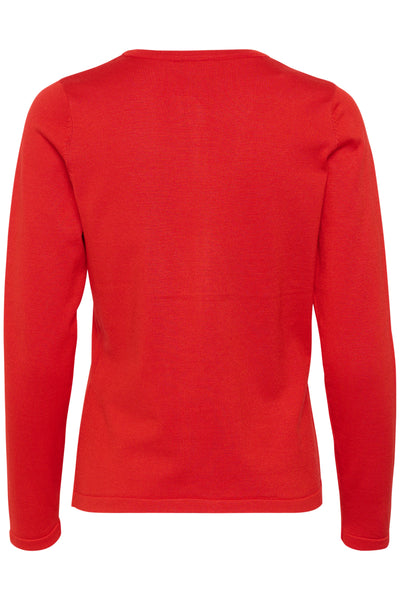 A8661, MilaSZ R-Neck Cardigan Flame Scarlet Thumbnail