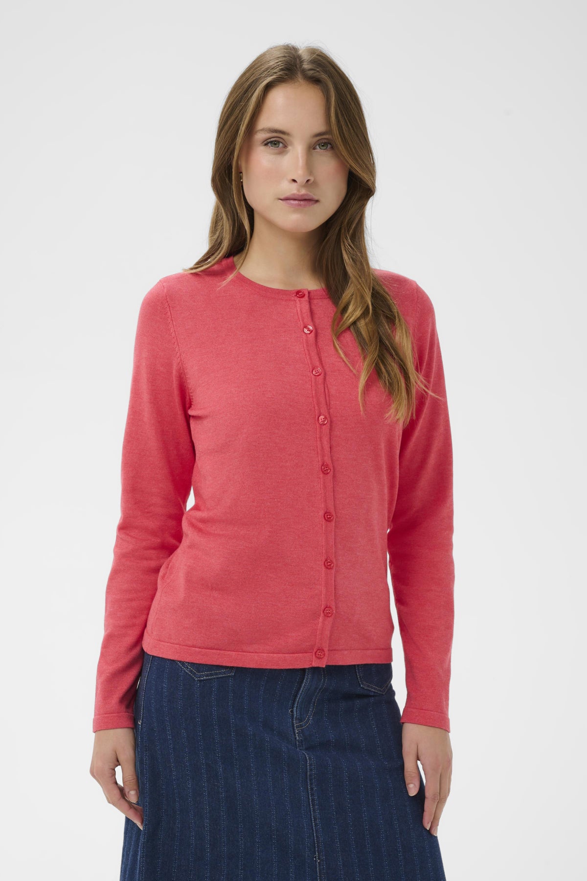 A8661, MilaSZ R-Neck Cardigan Honeysuckle Melange - 1821201 - 30500005