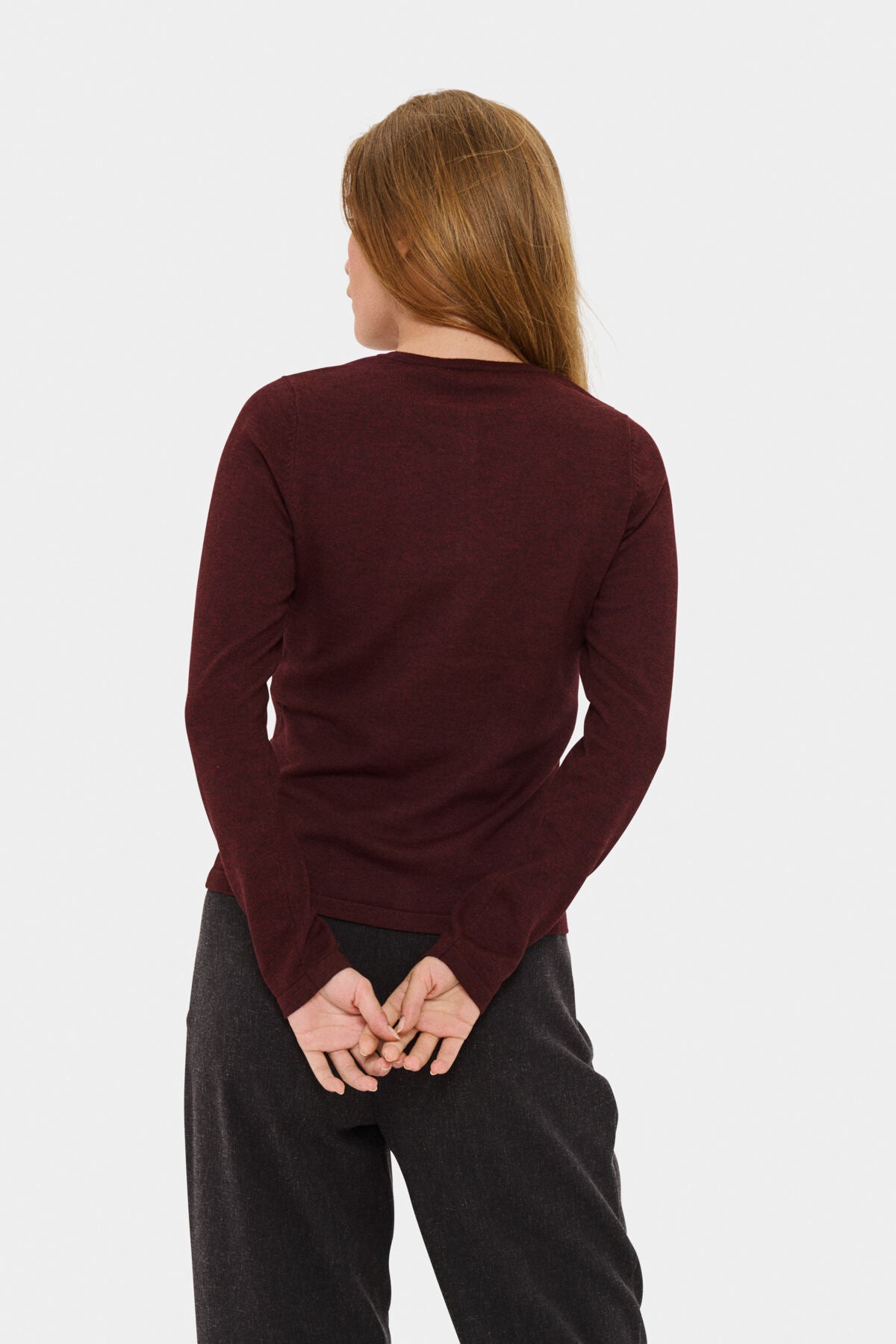 A8661, MilaSZ R-Neck Cardigan Winetasting Melange - 30500005
