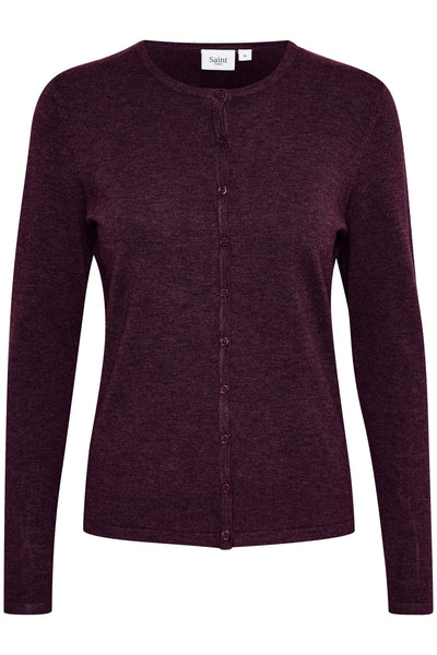 A8661, MilaSZ R-Neck Cardigan Winetasting Melange - 30500005 Thumbnail