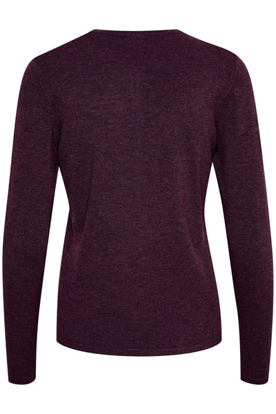 A8661, MilaSZ R-Neck Cardigan Winetasting Melange - 30500005 Thumbnail