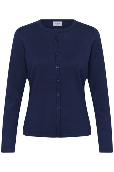 A8661, MilaSZ R-Neck Cardigan Navy Peony - 194029 - 30500005 Thumbnail