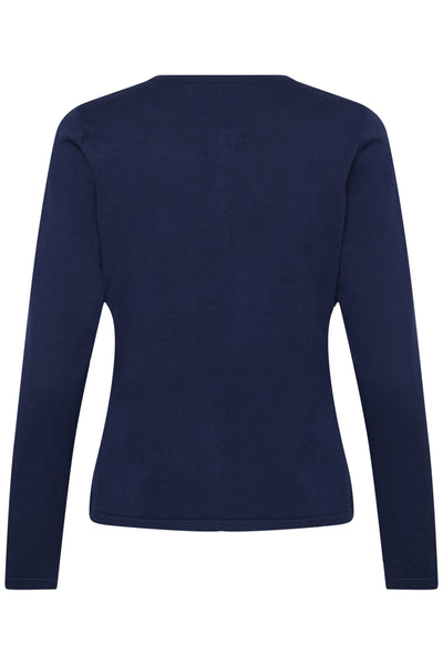A8661, MilaSZ R-Neck Cardigan Navy Peony - 194029 - 30500005 Thumbnail