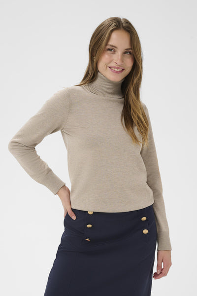 J2046, MilaSZ Rollneck Pullove Greige Melange - 1611091 - 30500018 Thumbnail