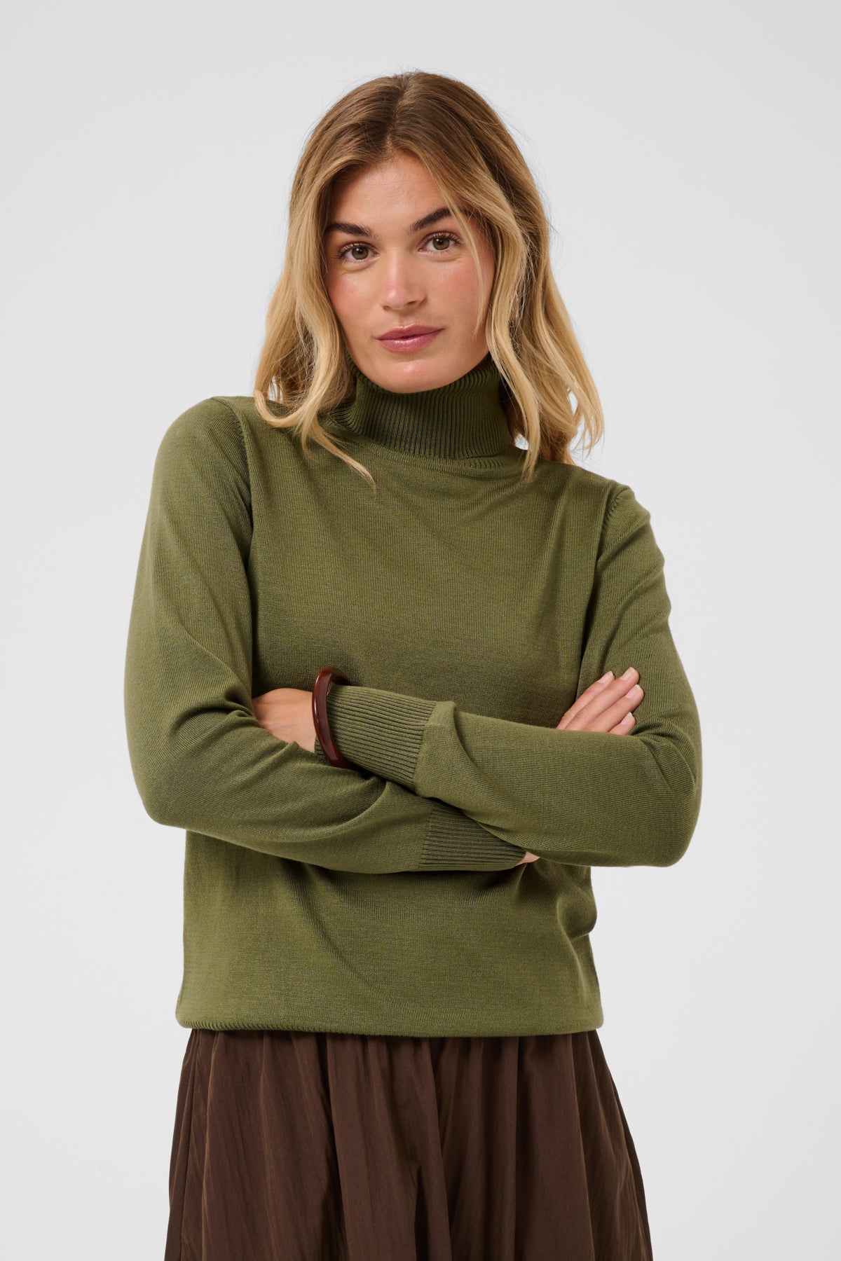 J2046, MilaSZ Rollneck Pullove Four Leaf Clover Melange - 180 - 30500018