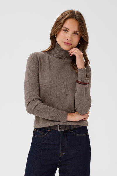 J2046, MilaSZ Rollneck Pullove Mink Melange - 1914301 - 30500018 Thumbnail