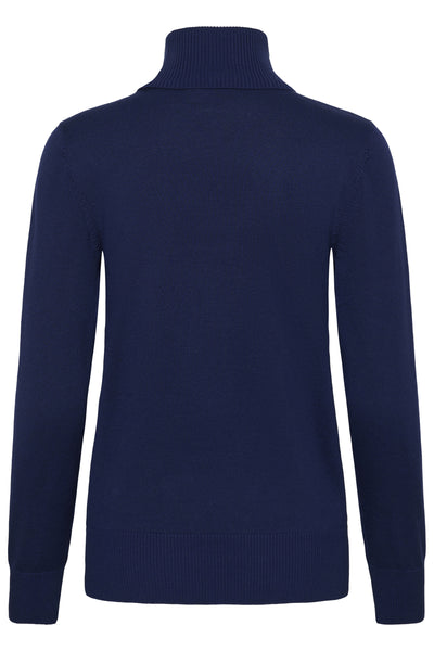 J2046, MilaSZ Rollneck Pullove Navy Peony - 194029 - 30500018 Thumbnail